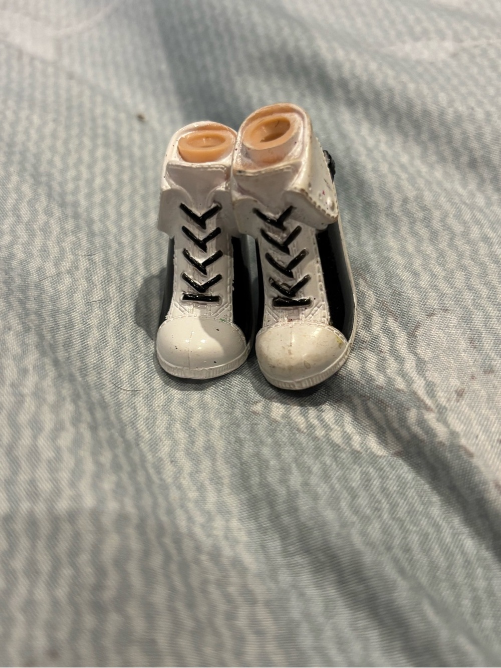 White and Black Kids High-Top Sneakers